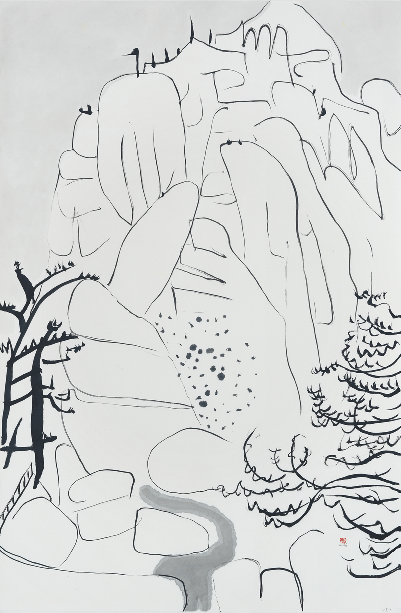 장병언, structure landscape 051, ink_on_paper, painting, 2026